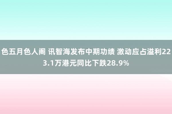 色五月色人阁 讯智海发布中期功绩 激动应占溢利223.1万港元同比下跌28.9%