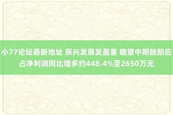 小77论坛最新地址 辰兴发展发盈喜 瞻望中期鼓励应占净利润同比增多约448.4%至2650万元