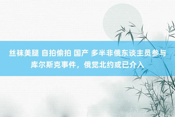 丝袜美腿 自拍偷拍 国产 多半非俄东谈主员参与库尔斯克事件，俄觉北约或已介入