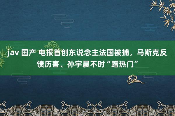 jav 国产 电报首创东说念主法国被捕，马斯克反馈历害、孙宇晨不时“蹭热门”