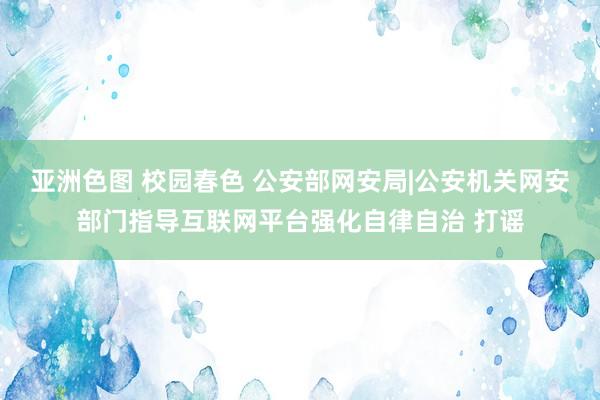 亚洲色图 校园春色 公安部网安局|公安机关网安部门指导互联网平台强化自律自治 打谣