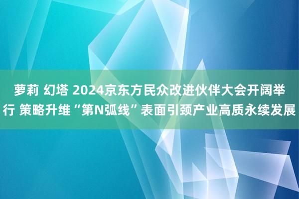 萝莉 幻塔 2024京东方民众改进伙伴大会开阔举行 策略升维“第N弧线”表面引颈产业高质永续发展