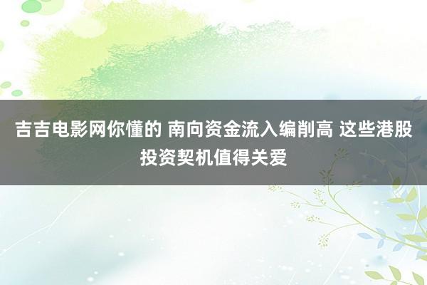 吉吉电影网你懂的 南向资金流入编削高 这些港股投资契机值得关爱