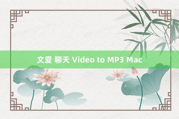 文爱 聊天 Video to MP3 Mac