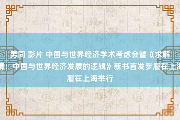 男同 影片 中国与世界经济学术考虑会暨《求解不祥情：中国与世界经济发展的逻辑》新书首发步履在上海举行